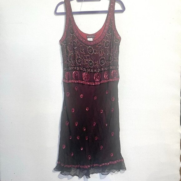 vintage silk fairy beaded tank top dress tag size 18 - Picture 1 of 8